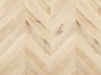 Postaršená drevená podlaha Chevron Pelgrim Elegance Prírodná biela